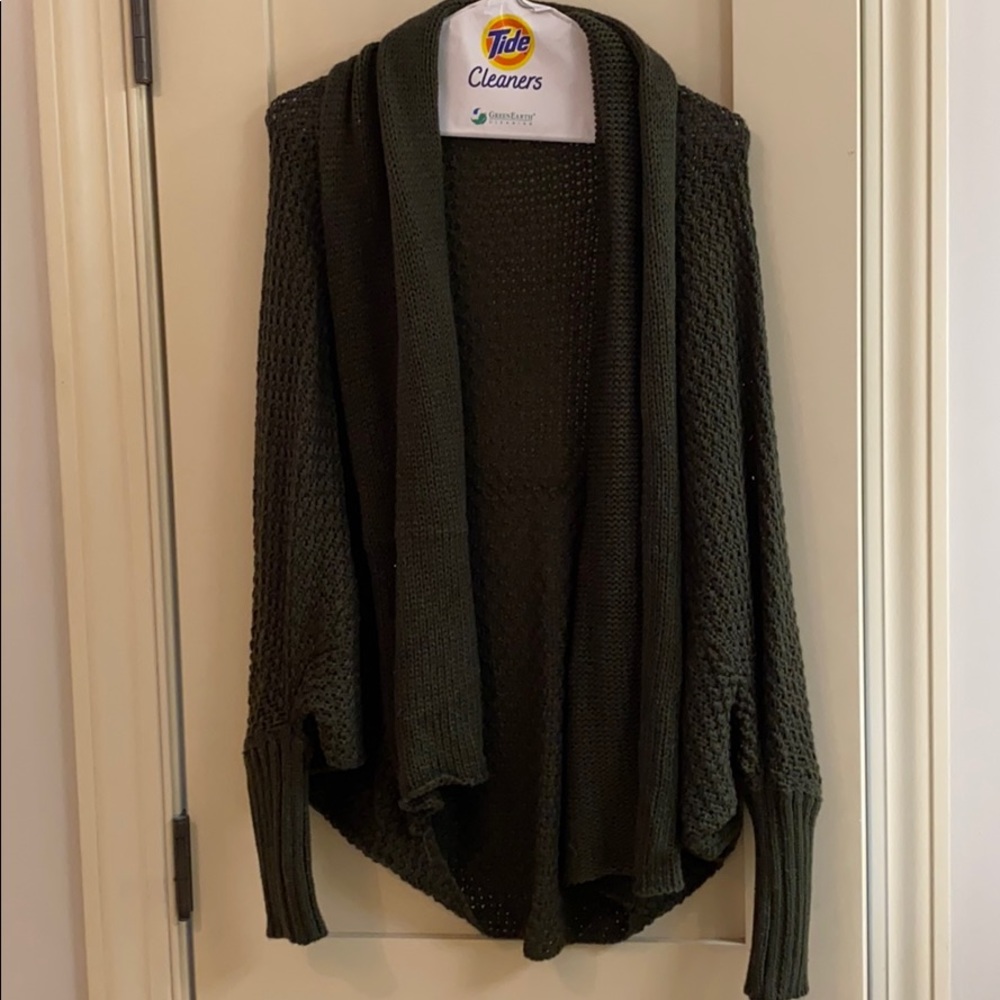 Dark green cardigan sweater